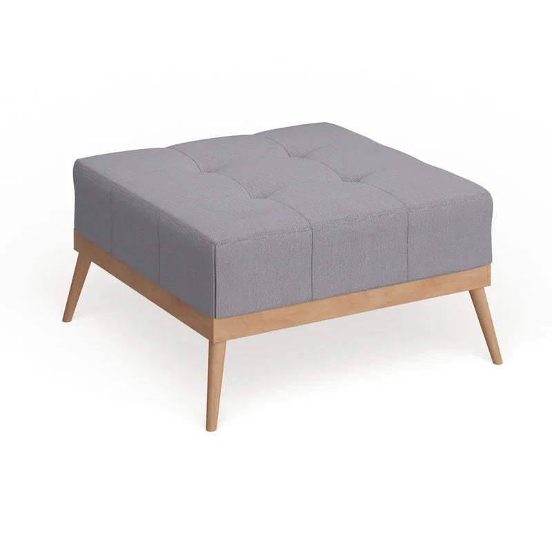 Christopher Knight Home Carson Lund Mid-Century Tufted Fabric Square Ottoman