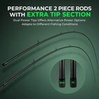KastKing Zephyr Dual-Tip Casting Rod | Green | Casting / 6'6" / Fast-Medium / Medium Heavy ( 2 Pcs+ Dual Tip)