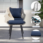 Ainfox 7 Pcs Outdoor Patio Furniture Sofa Set on Sale, Grey Rattan Grey Cushion