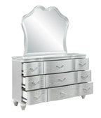 Eros King 4PC Bedroom Set with Manufactured Wood & Tufted Detailing in Silver