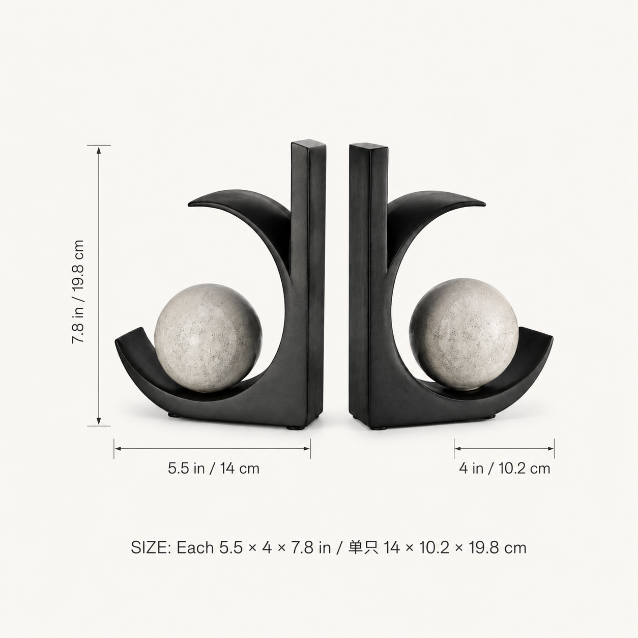Counterpoise Bookend Pair
