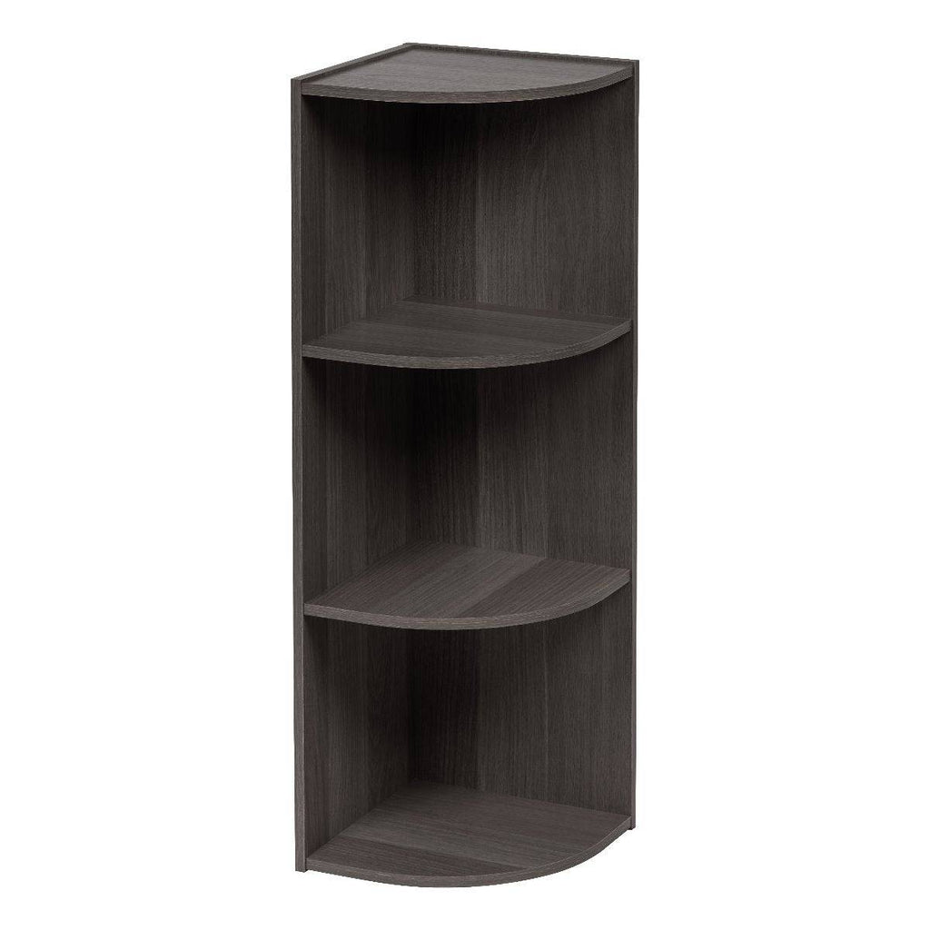 3-Tier Corner Curved Shelf Organizer, Gray
