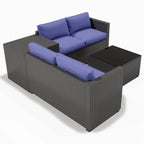 Ainfox 7 Pcs Outdoor Patio Furniture Sofa Set on Sale, Grey Rattan Grey Cushion