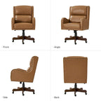 HULALA HOME Pete Adjustable Height Faux Leather Swivel Executive Chair with Tilt Mechanism