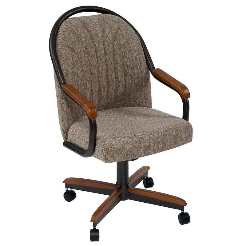 Casual Dining Cushion Swivel-and-Tilt Rolling Caster Chair