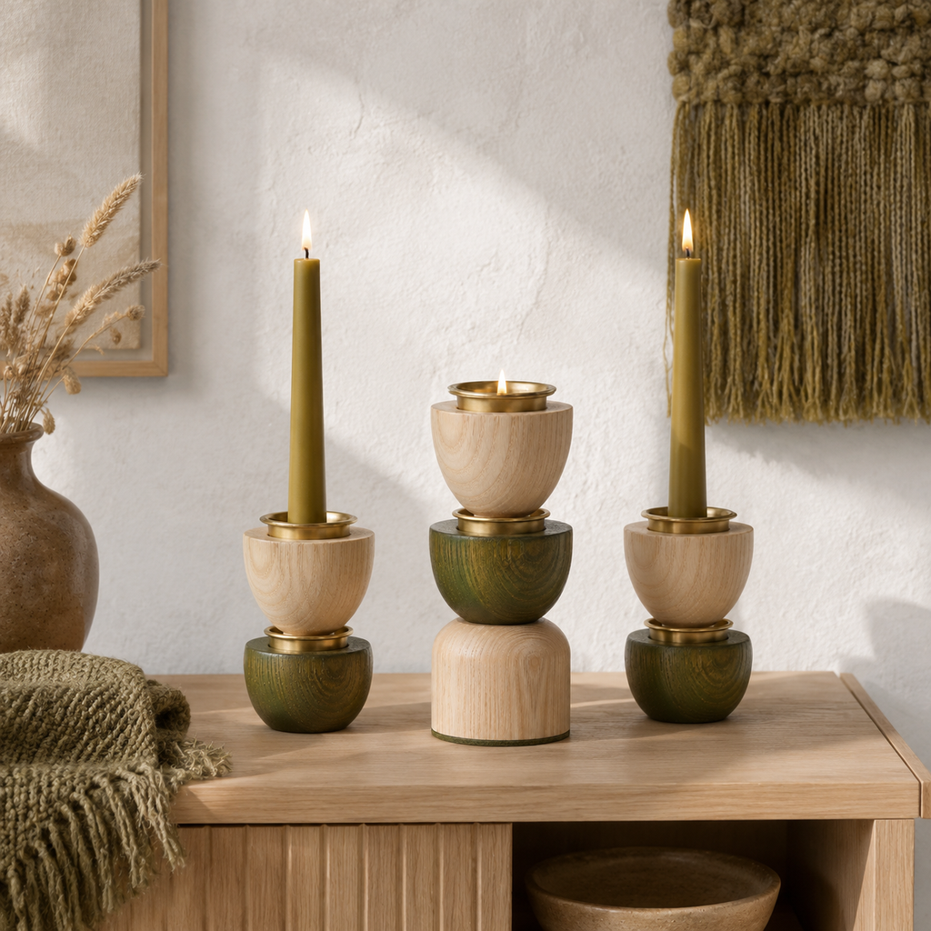 Sprout Stack Candleholder Trio
