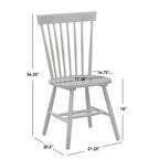 Set of 2 Spindle Back Dining Chairs Solid Rubberwood Farmhouse Style