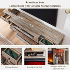 Farmhouse Electric Fireplace TV Stands up to 80, Entertainment Center