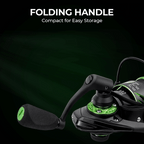 Piscifun Viper X Ice Fishing Reel, Gear Ratio 5.2:1 High Speed Spinning Fishing Reel Size 500 1000 | 500 / Folding Handle / Green