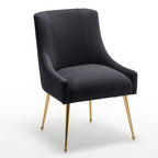 SEYNAR Set of 6 Modern Glam Boucle Velvet Dining or Vanity Chairs with Rear Handle