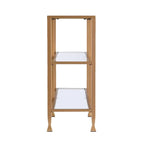 Jensen Gold Metal Console Table with Glass Shelves by SEI Furniture - Narrow Design