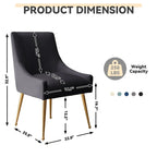 SEYNAR Set of 6 Modern Glam Boucle Velvet Dining or Vanity Chairs with Rear Handle