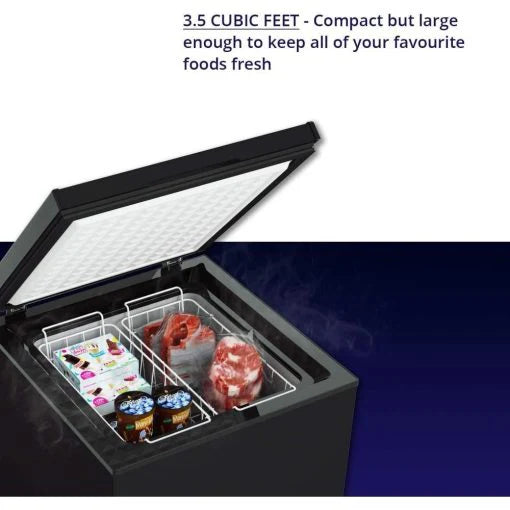 Northair Chest Freezer ?C 3.5 Cu Ft with 2 Removable Baskets ?C Reach In Freezer Chest ?C Quiet Compact Freezer ?C 7 Temperature Settings ?C Black