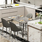 Contemporary Kitchen Table with Metal Frame and Sintered Stone Top