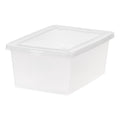 14.5 Quart Plastic Storage Bin Tote Organizing Container with Latching Lid for Shoes, Heels, Art Supplies, Stackable and Nestable, 4 Pack, Clear