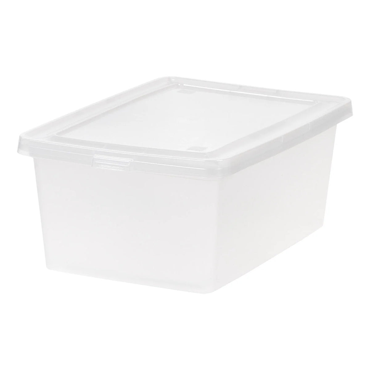 14.5 Quart Plastic Storage Bin Tote Organizing Container with Latching Lid for Shoes, Heels, Art Supplies, Stackable and Nestable, 4 Pack, Clear