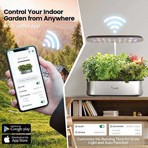 LetPot LPH-SE Hydroponics Growing System, 12 Pods Smart Herb Garden Kit Indoor