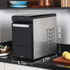 V2.0 Countertop Nugget Ice Maker | Self Cleaning Pellet Ice Maker | Open and Pour Refill | Stainless Steel Housing |