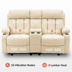 MCombo Faux Leather Electric Reclining Sofa with Heat and Massage - Models 6095/6075/6077