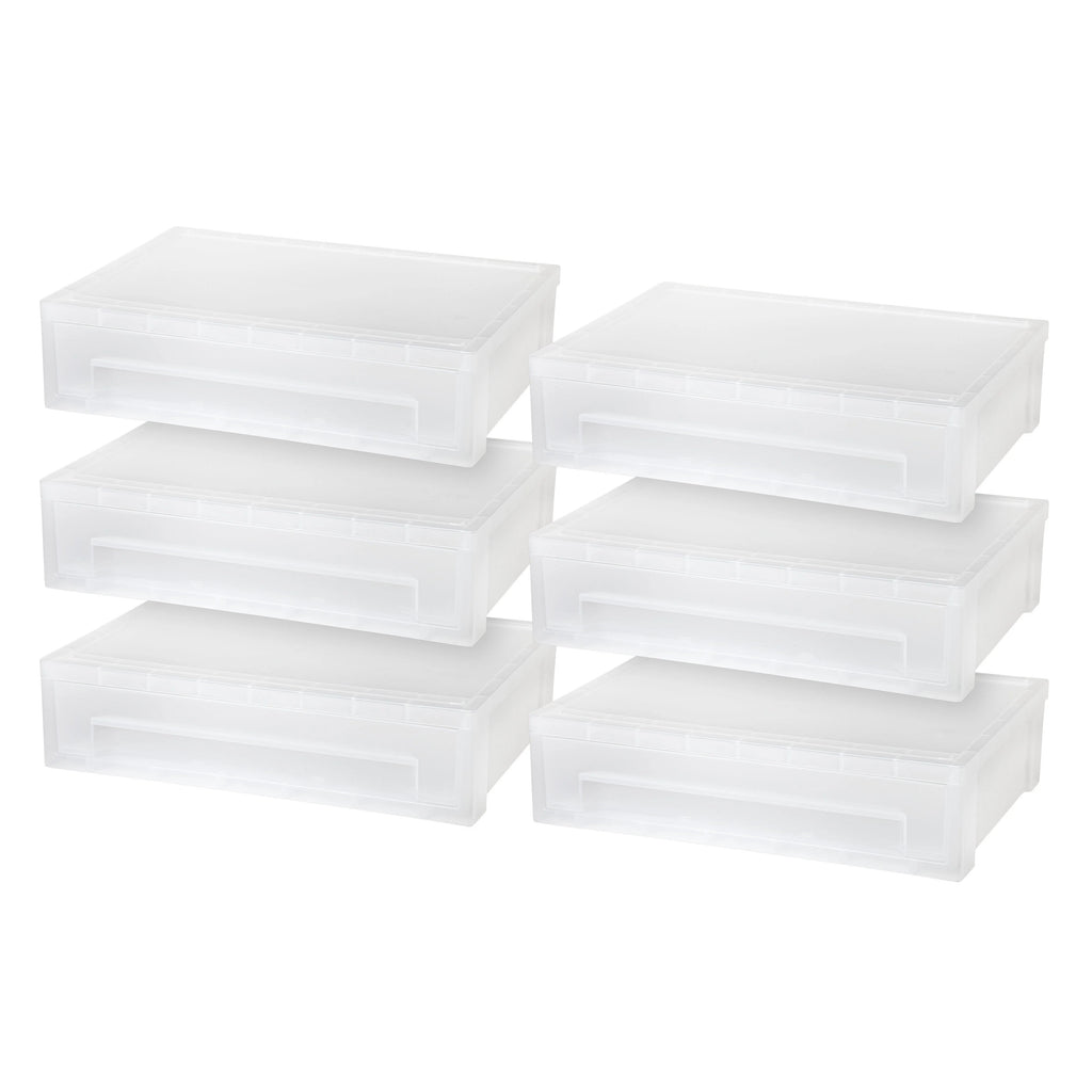 Large Desktop Stacking Drawer, 6 Pack, Clear