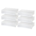 Large Desktop Stacking Drawer, 6 Pack, Clear