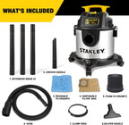 4 Gallon Wet Dry Vacuum, 4 Peak HP Stainless Steel 3 in 1 Shop Vacuum Blower with Powerful Suction, Vacuum for Job Site, Garage, Basement, Workshop
