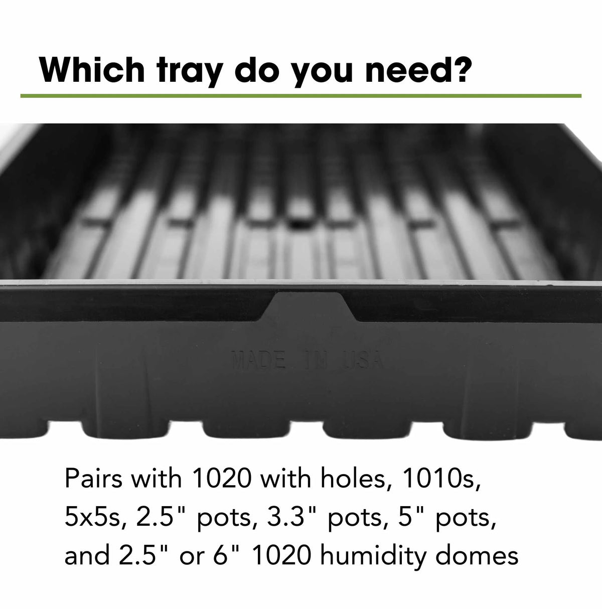 1020 Extra Strength Trays | 1 Tray / Black / No Holes