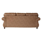 Roundhill Furniture Leinster Brown Fabric Sofa and Loveseat with Nailhead Trim