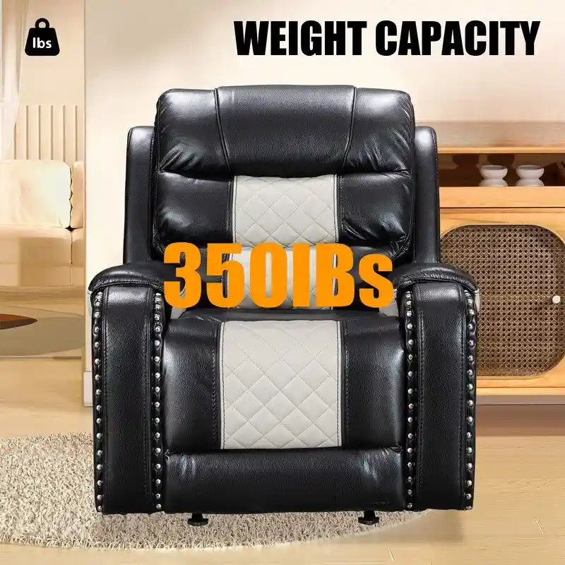 Spacious Faux Leather American-Style Recliner Chair for Living Room