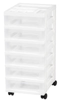 Storage Cart with Organizer Top - 6 Drawer | White