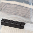 40 Quart Stack & Pull Box, 6 Pack, Clear with Black Buckle