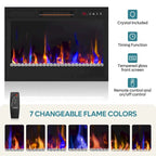 71-Inch TV Stand for 75-Inch TVs with LED Fireplace and Storage Cabinet
