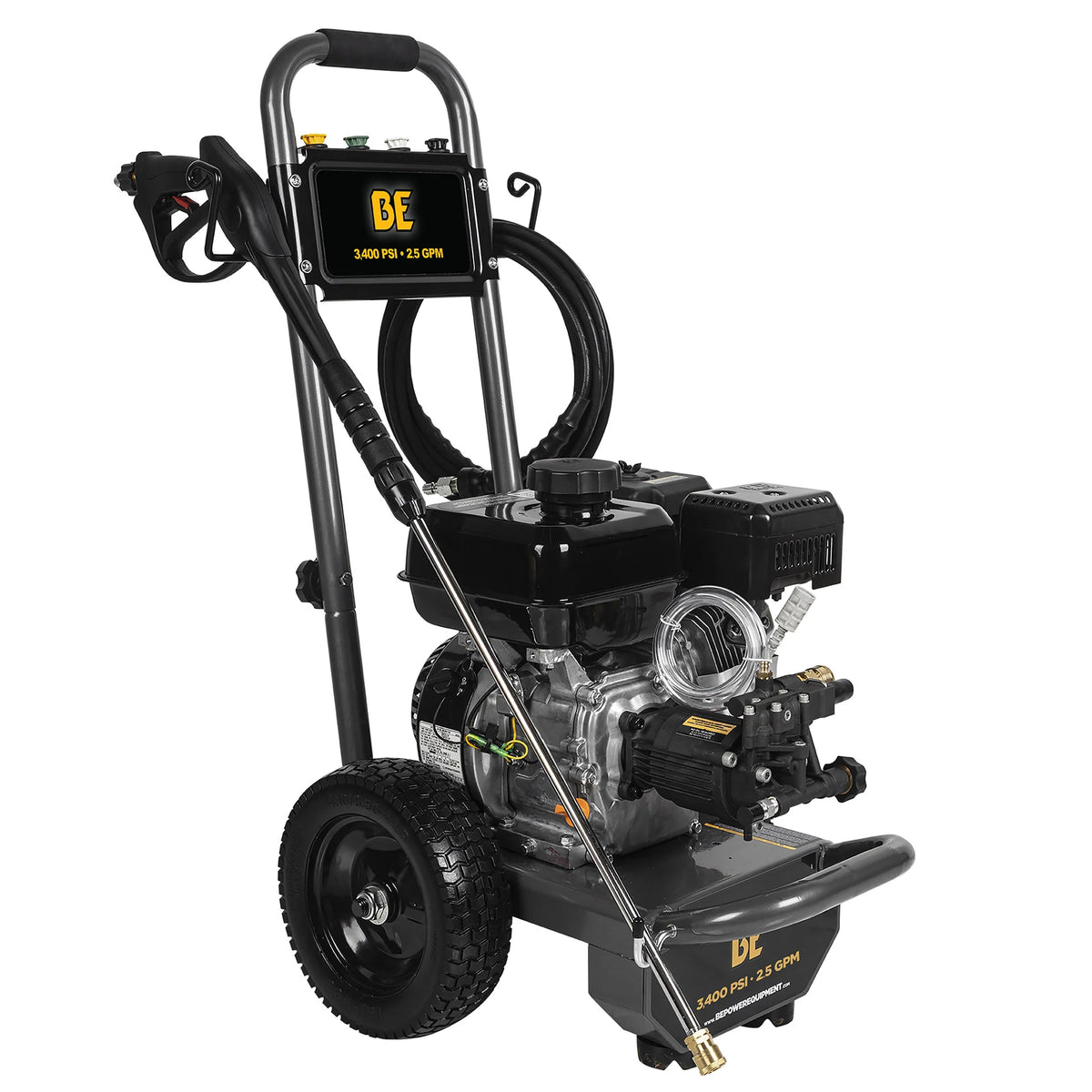 BE Power 3,400 PSI 2.5 GPM, 223cc, Cold Water Gas Pressure Washer
