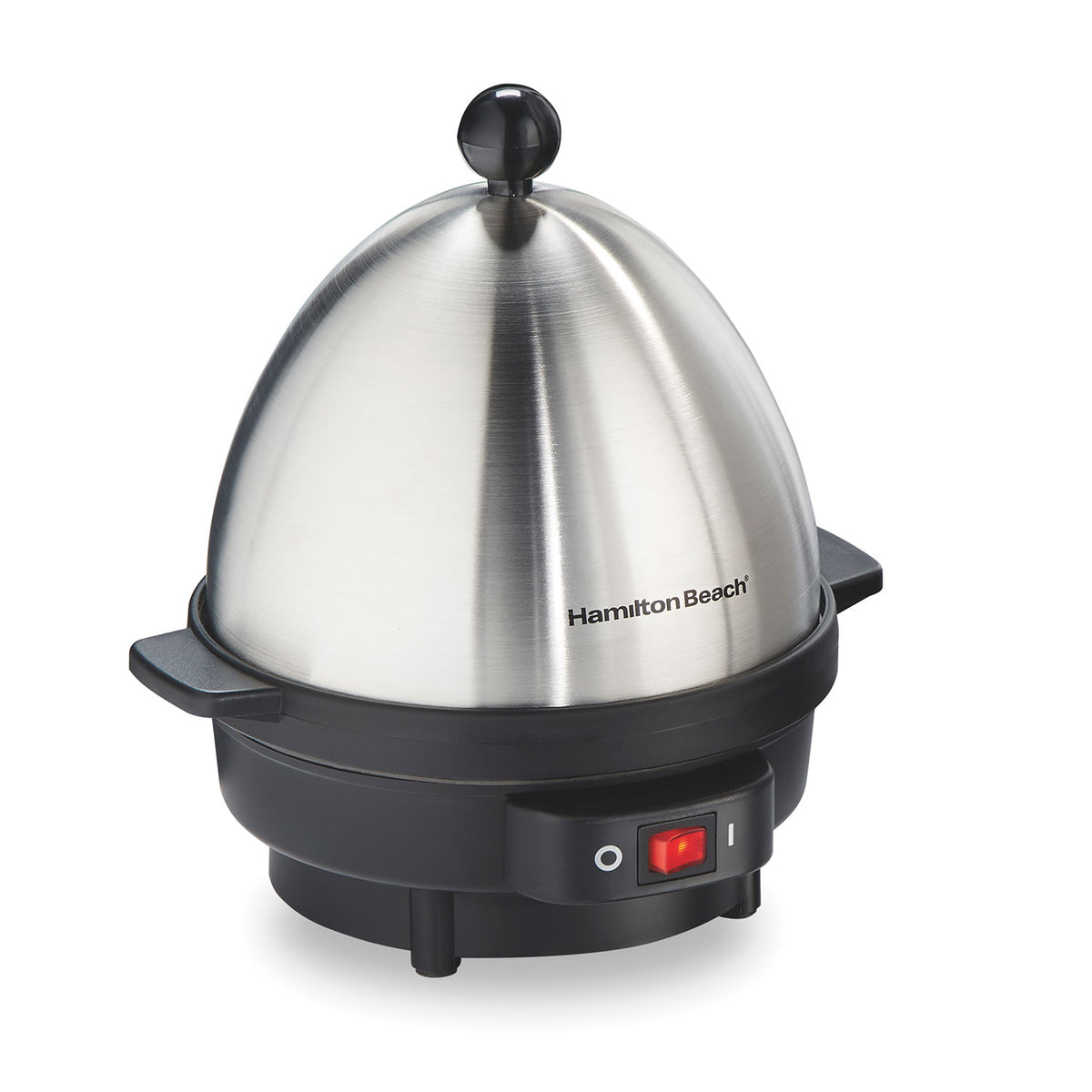 Hamilton Beach Egg Cooker with Built-In Timer, Poaching Tray, Stainless Steel Lid