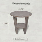 COZAYH Set of 2 Rustic Farmhouse End Tables with Storage Shelf - Vintage Grey French Country Accent Side Tables