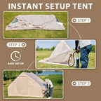 NAIZEA Tent for Camping with Pump - Air Glamping Tents, Easy Setup Blow up Tent, Waterproof Oxford Inflatable Tent, 4 - 6 Person Cabin Tent with Mesh & Chimney Window