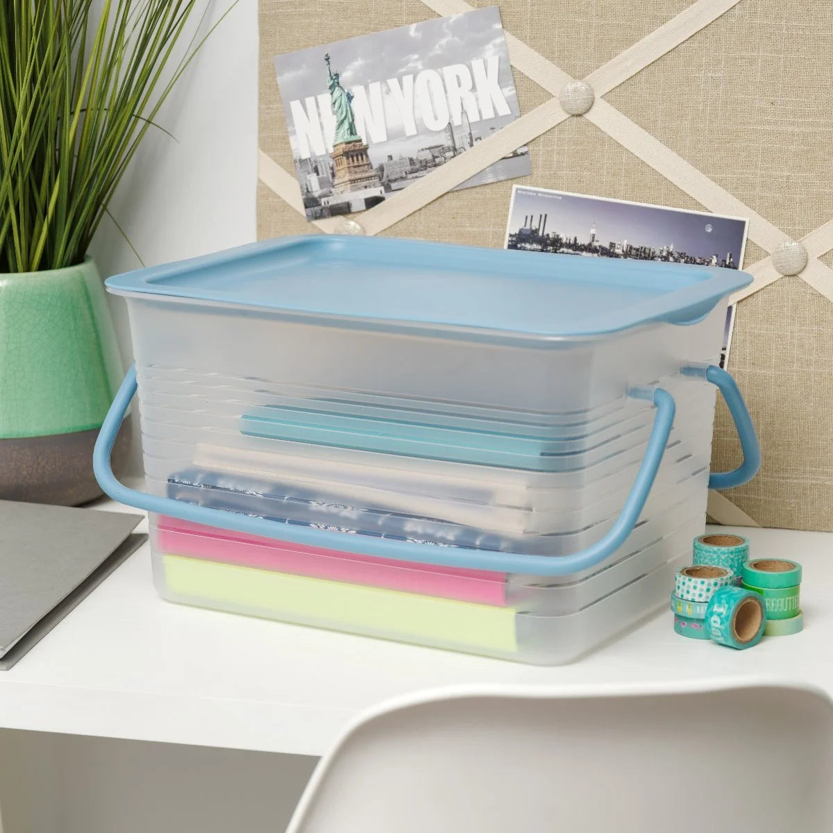 Stacking Basket - Medium | Clear/White