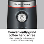 Hamilton Beach Custom Grind Coffee Grinder, Removable Stainless Steel Chamber