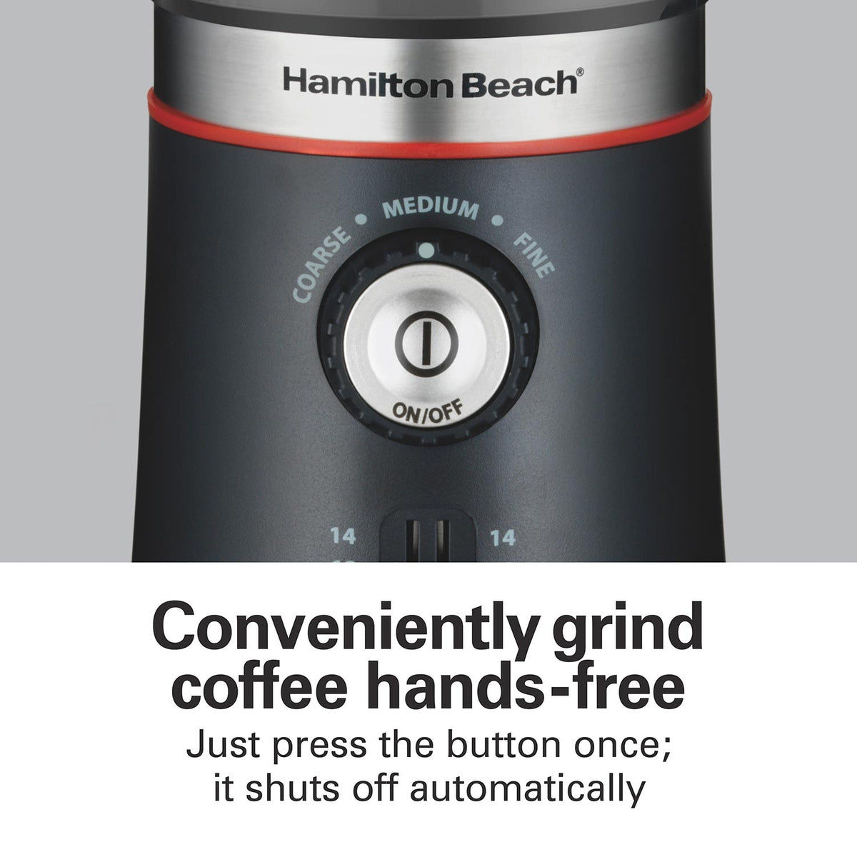 Hamilton Beach Custom Grind Coffee Grinder, Removable Stainless Steel Chamber
