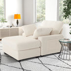 BedLuxury Oversized Accent Chair with Ottoman for Living Room, Single Sleeper Sofa Armchair with 3 Pillows, Lounge Sofa Bed, Green