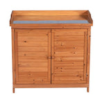 Outdoor Garden Patio Wooden Storage Cabinet Furniture Waterproof Tool Shed