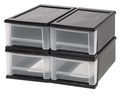 7 Quart Stacking Drawer, 4 Pack, Black