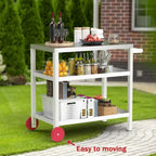 Portable Kitchen Island Grill Cart for Patios
