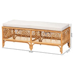 Bali & Pari Materra Contemporary Bohemian Natural Brown Rattan Bench