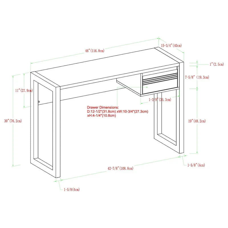 Two-Tone One-Drawer Writing Desk by Middlebrook