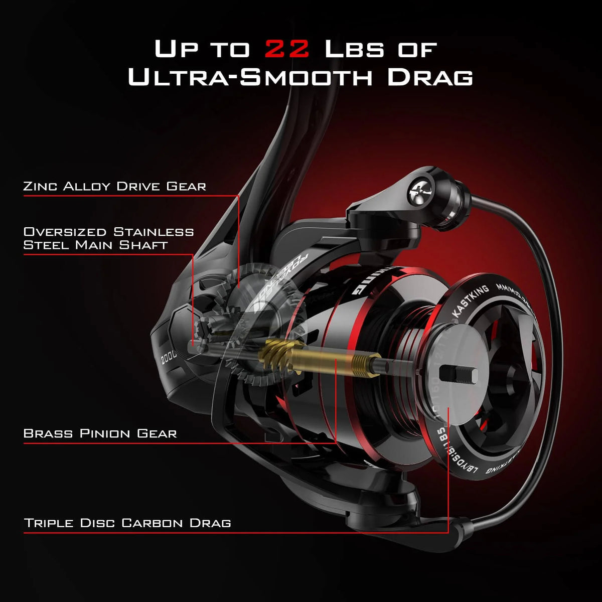 KastKing Royale Legend II Spinning Fishing Reel | Black / 1000 / 5.2:1