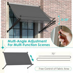 AECOJOY Retractable Awning, 40"x80" Manual Outdoor Awnings for Door Entrance, Sun Shade Canopy