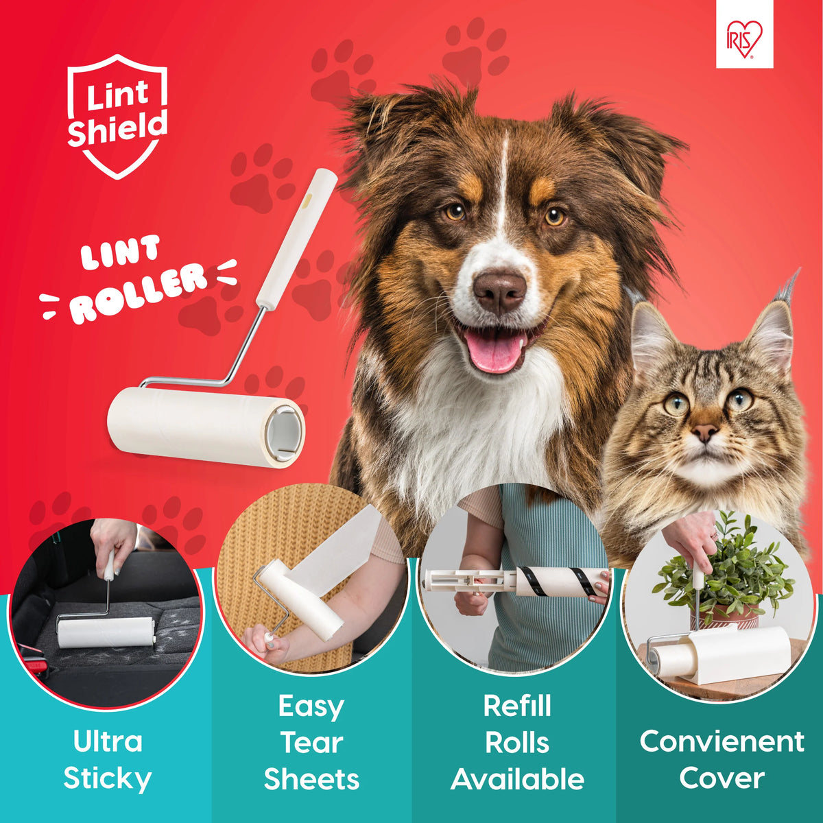 Extra Sticky Lint Roller Standard Value Pack Comes with Storage Box and Refills, 90 Sheets/Roll, 720 Sheets