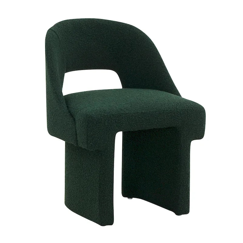 Modern Elegant Boucle Upholstered Accent Chair with MDF Wood Frame for Home Office, Living Room, and Bedroom