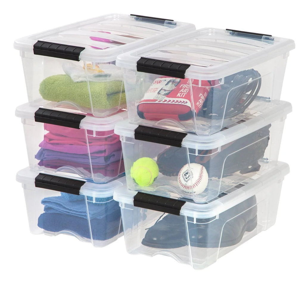 Stack & Pull Plastic Storage Box - 6 Pack (12.75qt)